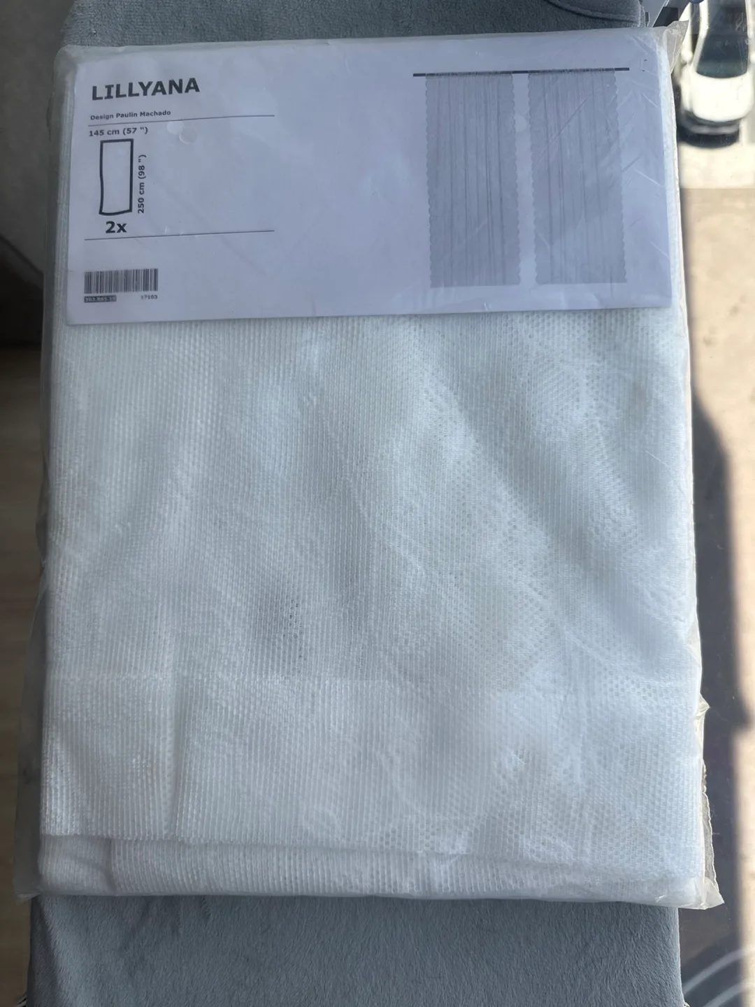 IKEA LILLYANA Sheer/Lace Curtains - White thumbnail