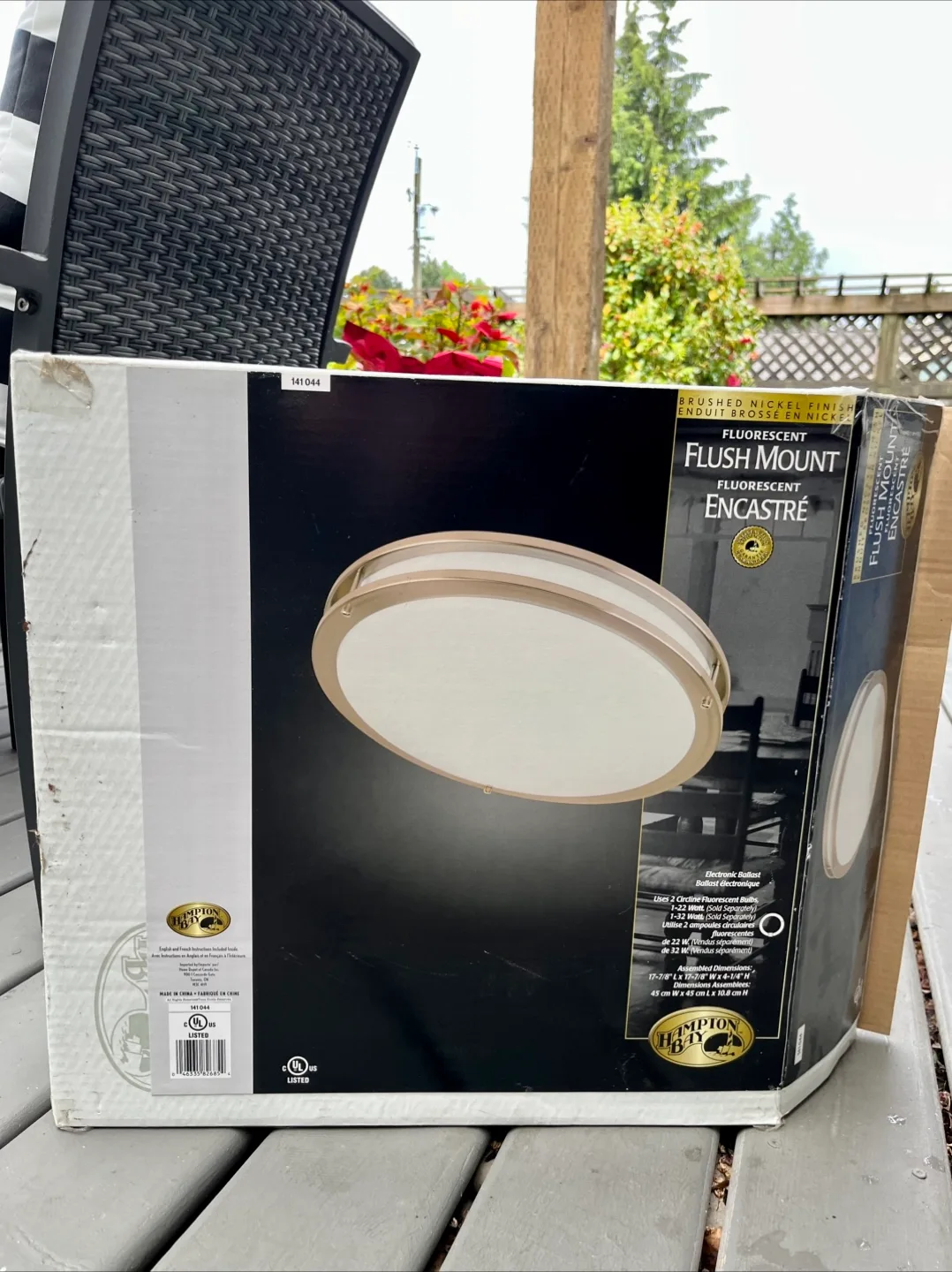 Hampton Bay Brushed Nickel Flush Mount Light thumbnail