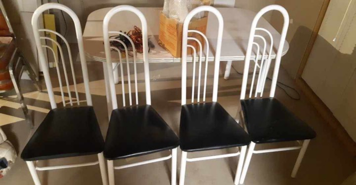 Dining Table with 4 Chairs - White