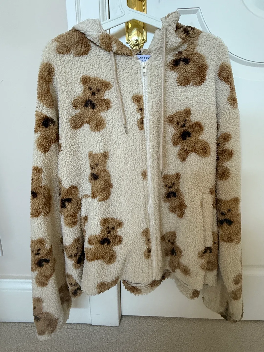 Teddy Bear Print Zip-Up Hoodie thumbnail