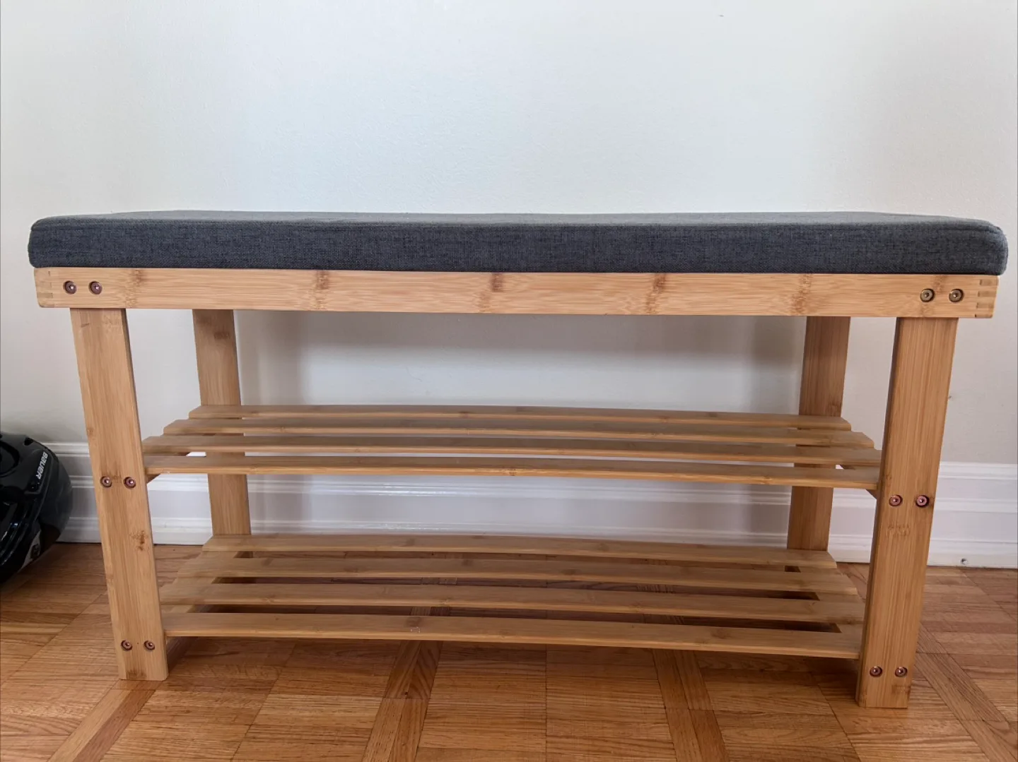 Shoe stand with Grey Cushion thumbnail
