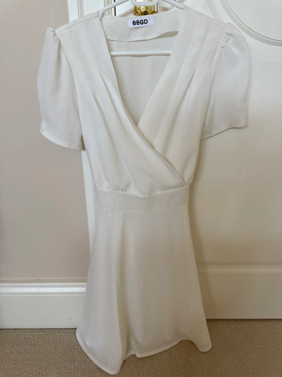 BBGD White Wrap Dress - Size Small thumbnail