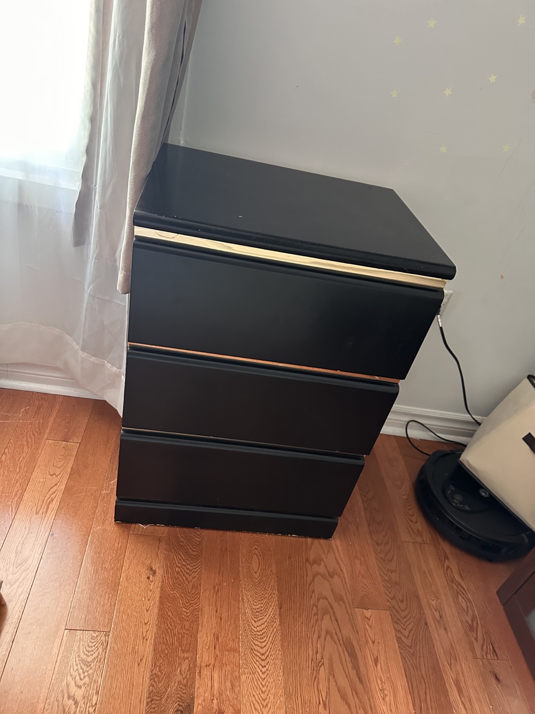 Black 3-Drawer Dresser