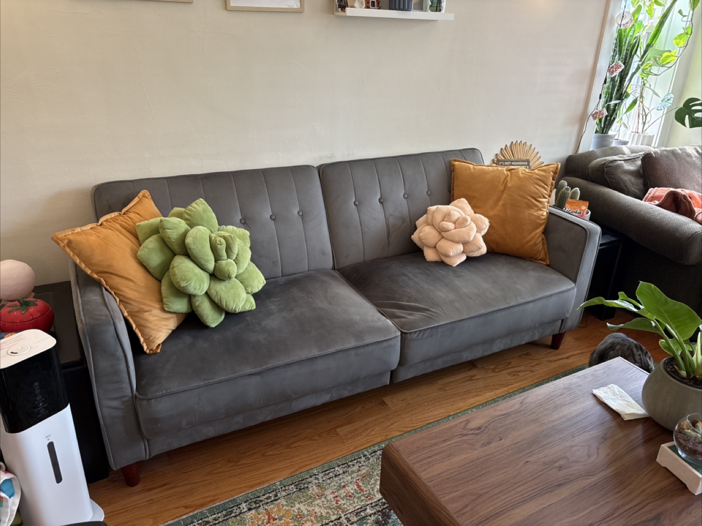 Grey Velvet Sofa