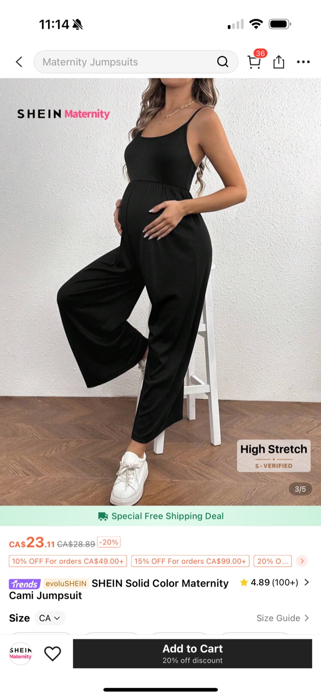 SHEIN Maternity Cami Jumpsuit - Size M - photo 3