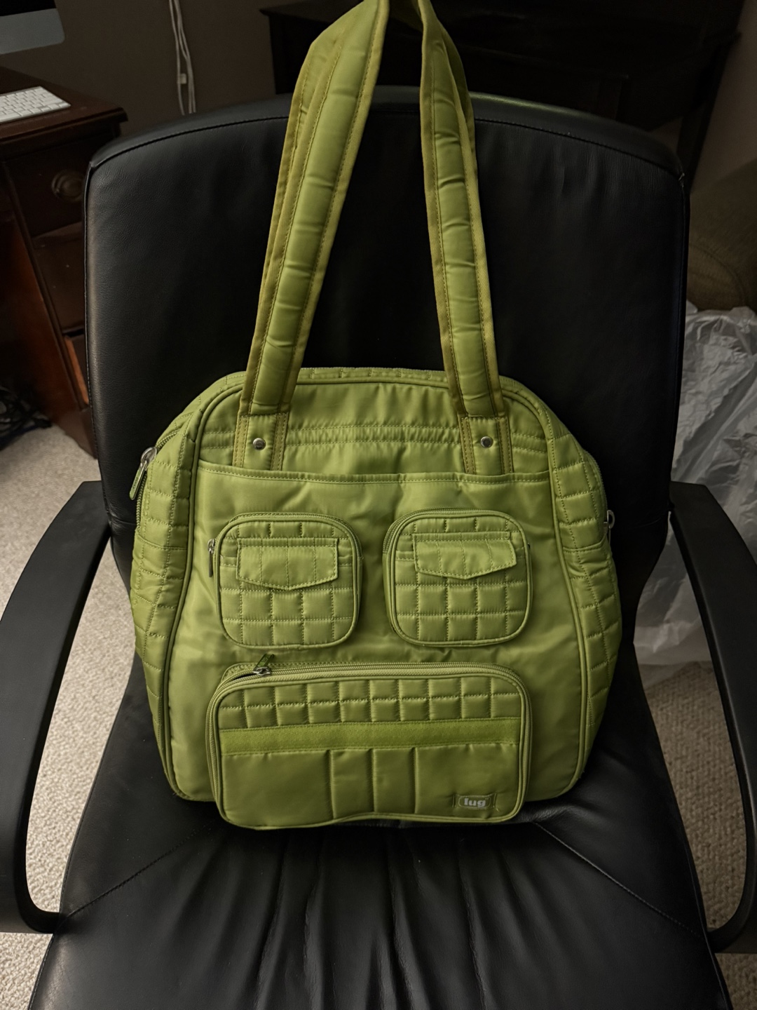 Lug Quilted Green Tote Bag