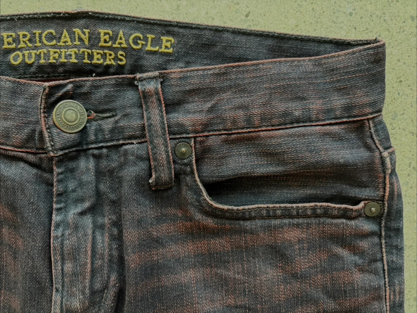 American Eagle Outfitters Skinny Jeans 32X30.5 Red Wash image indicator(3)