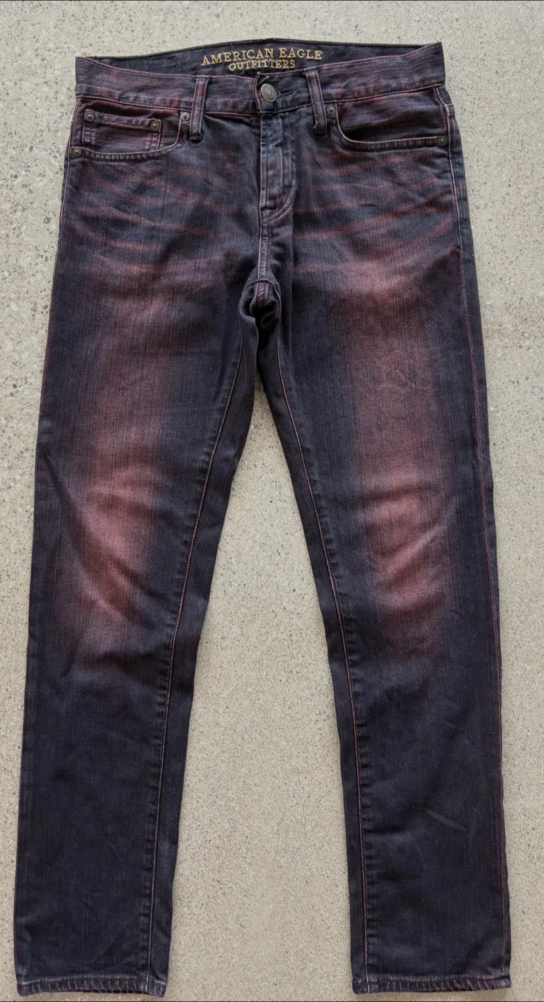 American Eagle Outfitters Skinny Jeans 32X30.5 Red Wash thumbnail