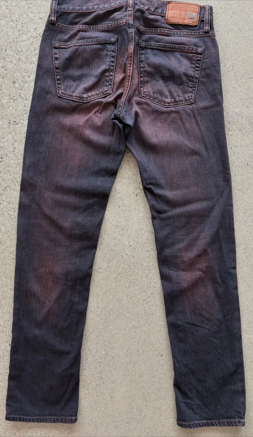 American Eagle Outfitters Skinny Jeans 32X30.5 Red Wash image indicator(6)