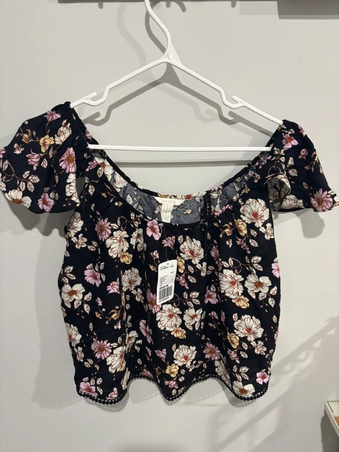 Forever 21 Floral Off-Shoulder Top - Size M thumbnail