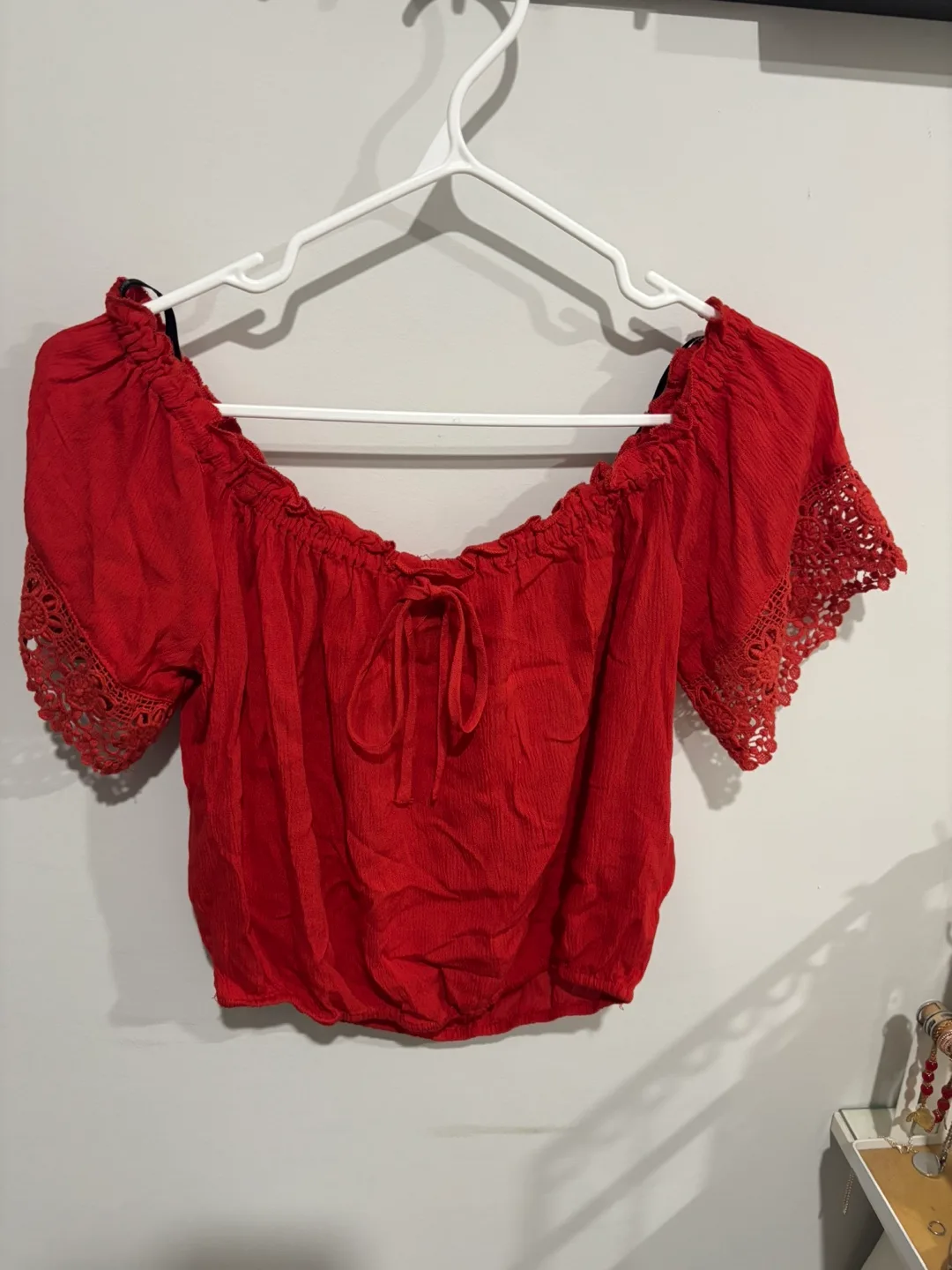 Forever 21 Rust Woven Crop Top - Size M thumbnail