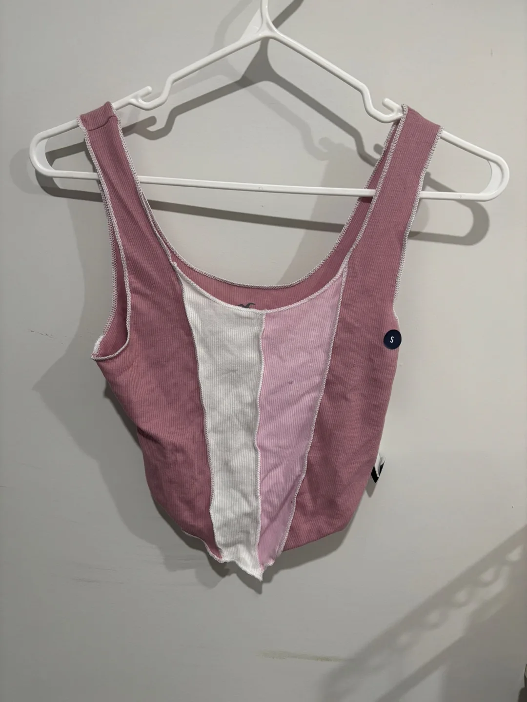 Hollister Pink Ribbed Tank Top - Size Small thumbnail