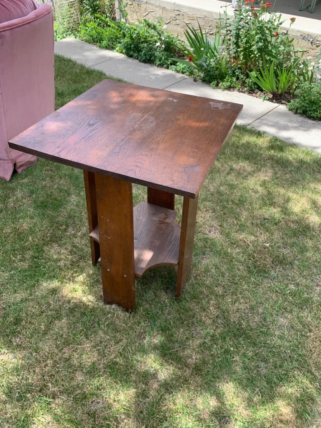 Vintage Wood Side Table thumbnail