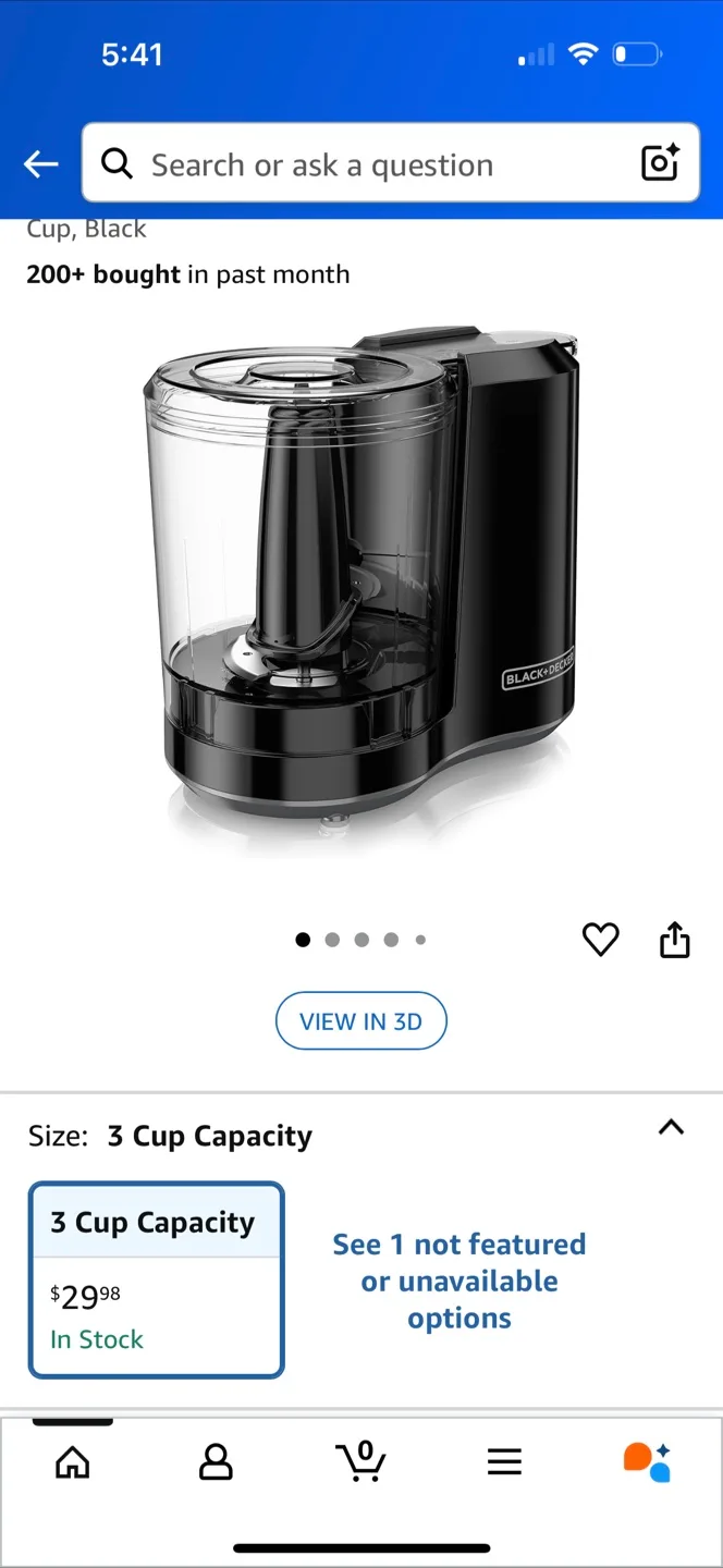 Black+Decker 3-Cup Food Chopper thumbnail
