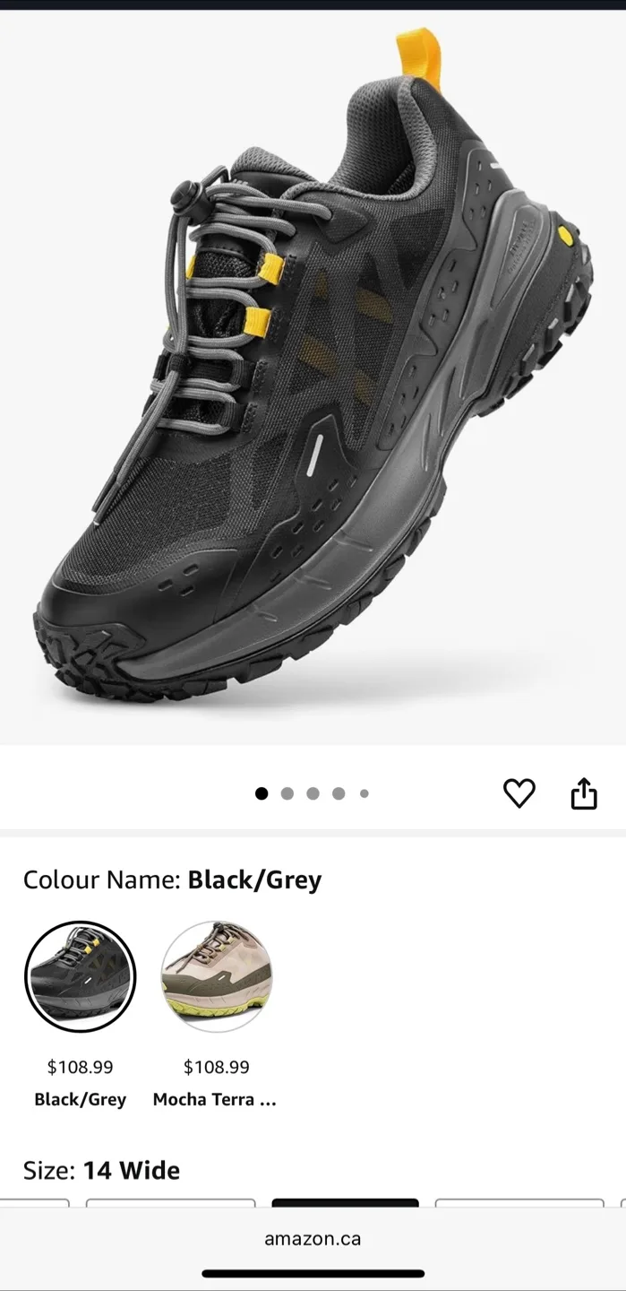 FitVille Men’s Wide Hiking Shoes. Waterproof. Size 14 image indicator(6)