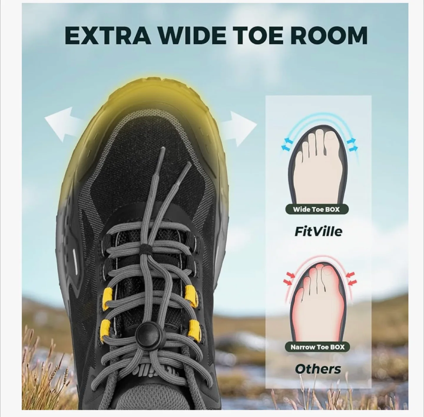 FitVille Men’s Wide Hiking Shoes. Waterproof. Size 14 image indicator(7)