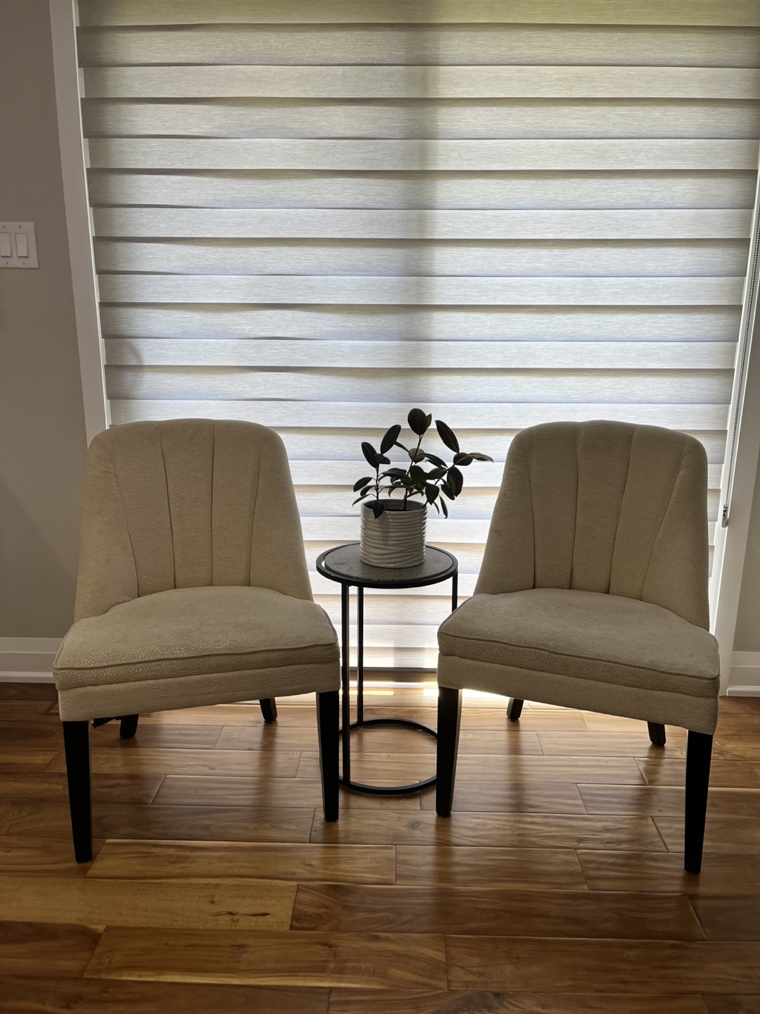 Set of 2 Beige Accent Chairs-very good condition!