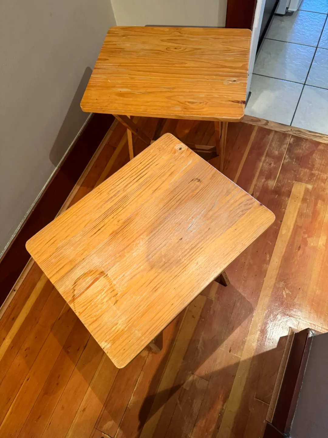 Pair of Wooden Folding Tray Tables image indicator(2)