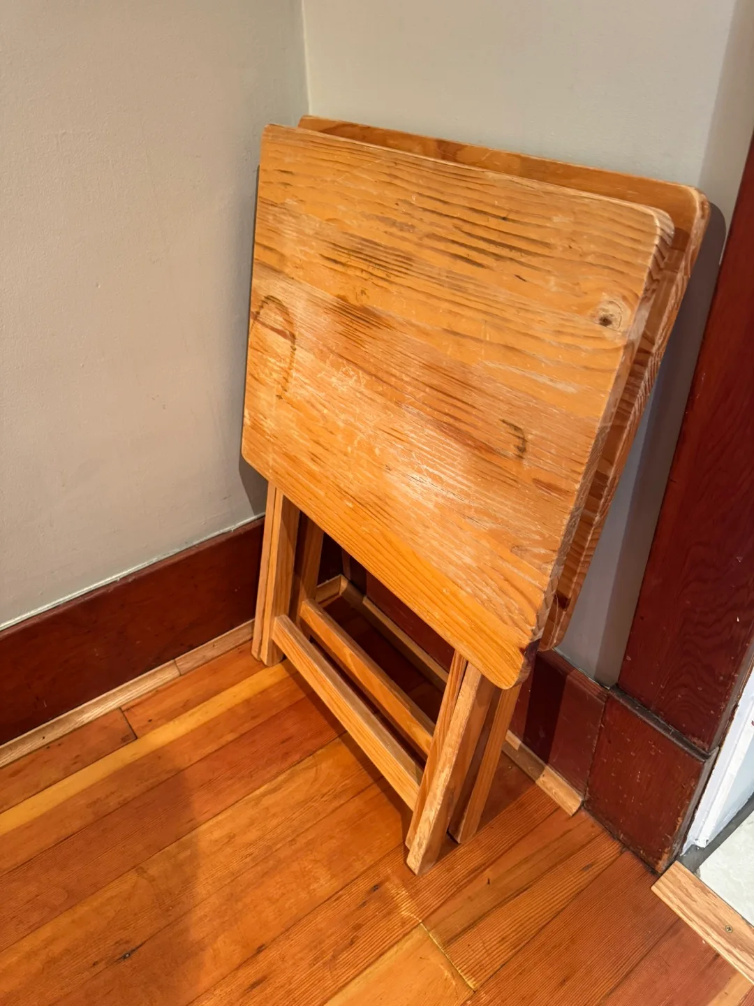 Pair of Wooden Folding Tray Tables image indicator(3)