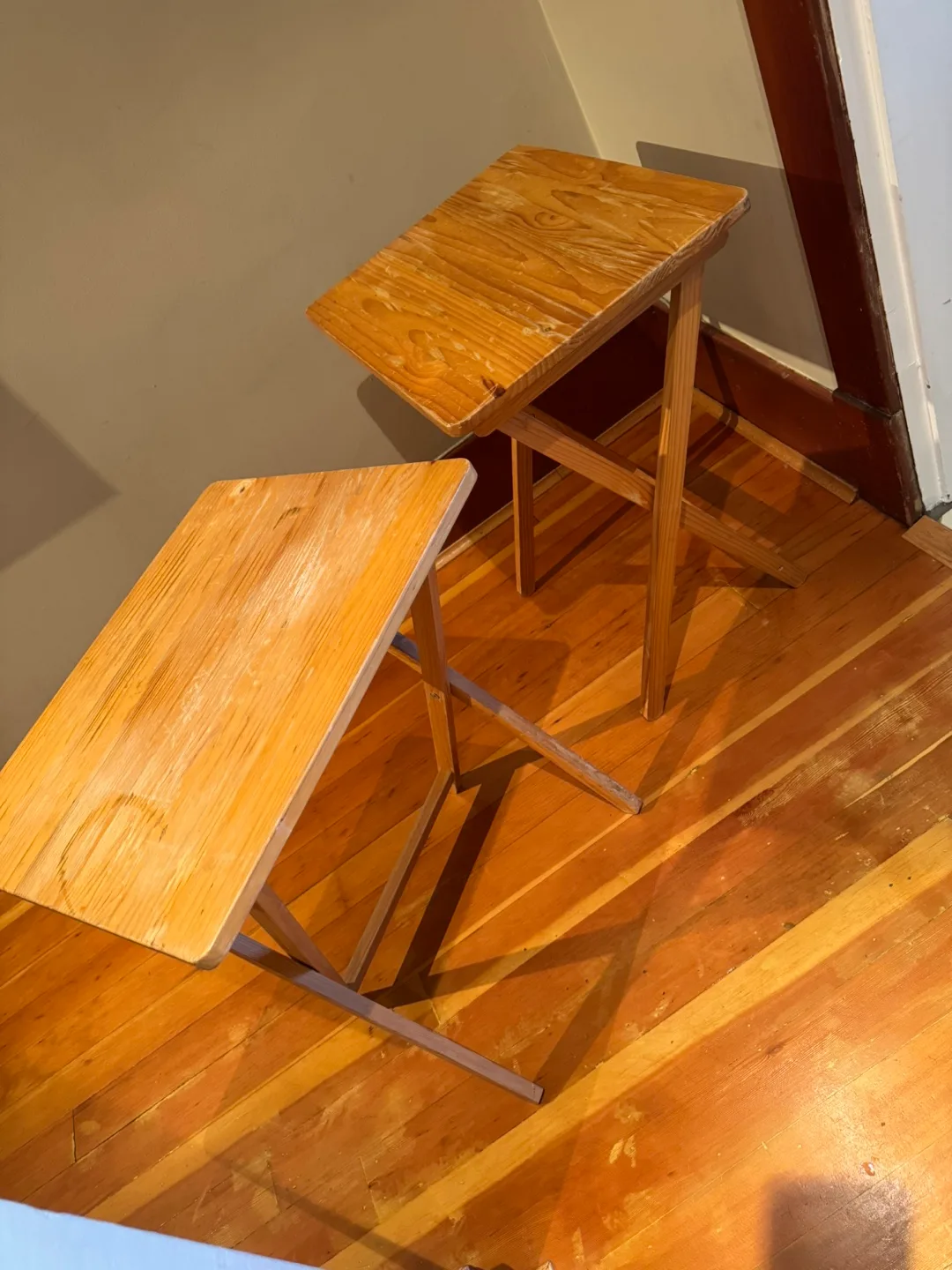 Pair of Wooden Folding Tray Tables thumbnail