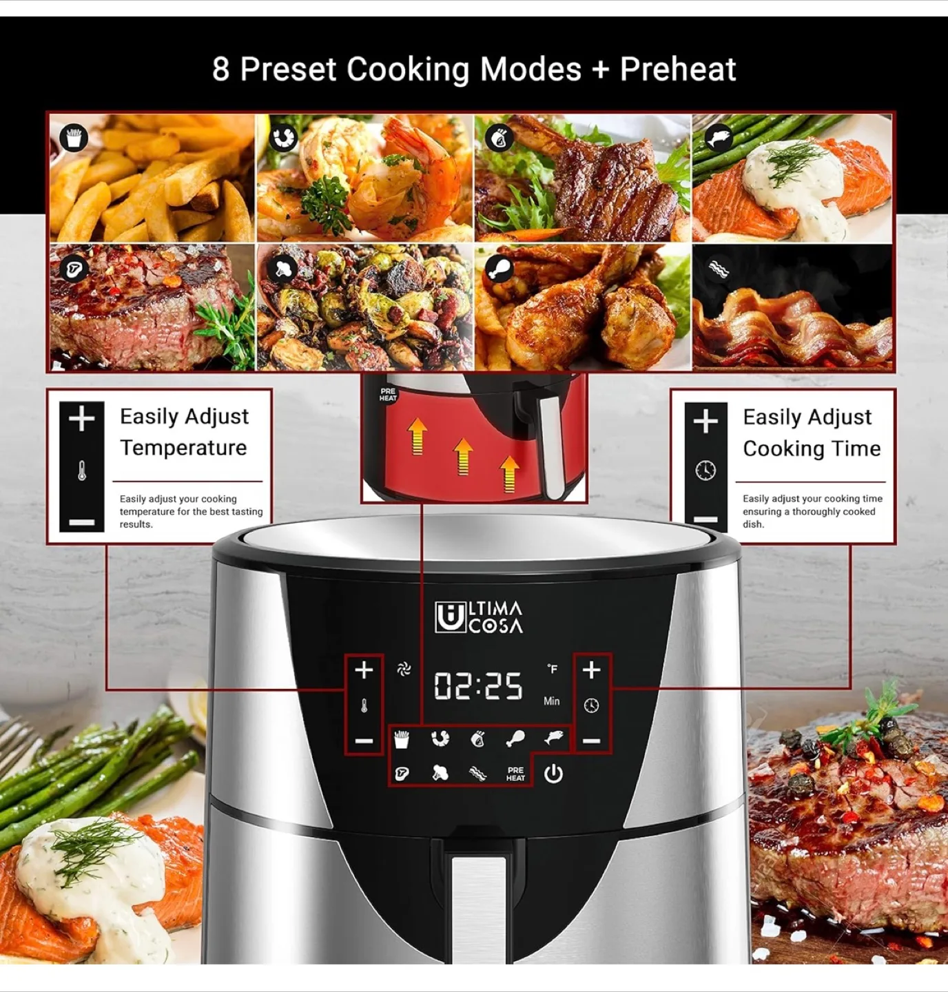 Ultima Cosa Presto Luxe Grande 8L Air Fryer-BRAND NEW IN BOX image indicator(4)
