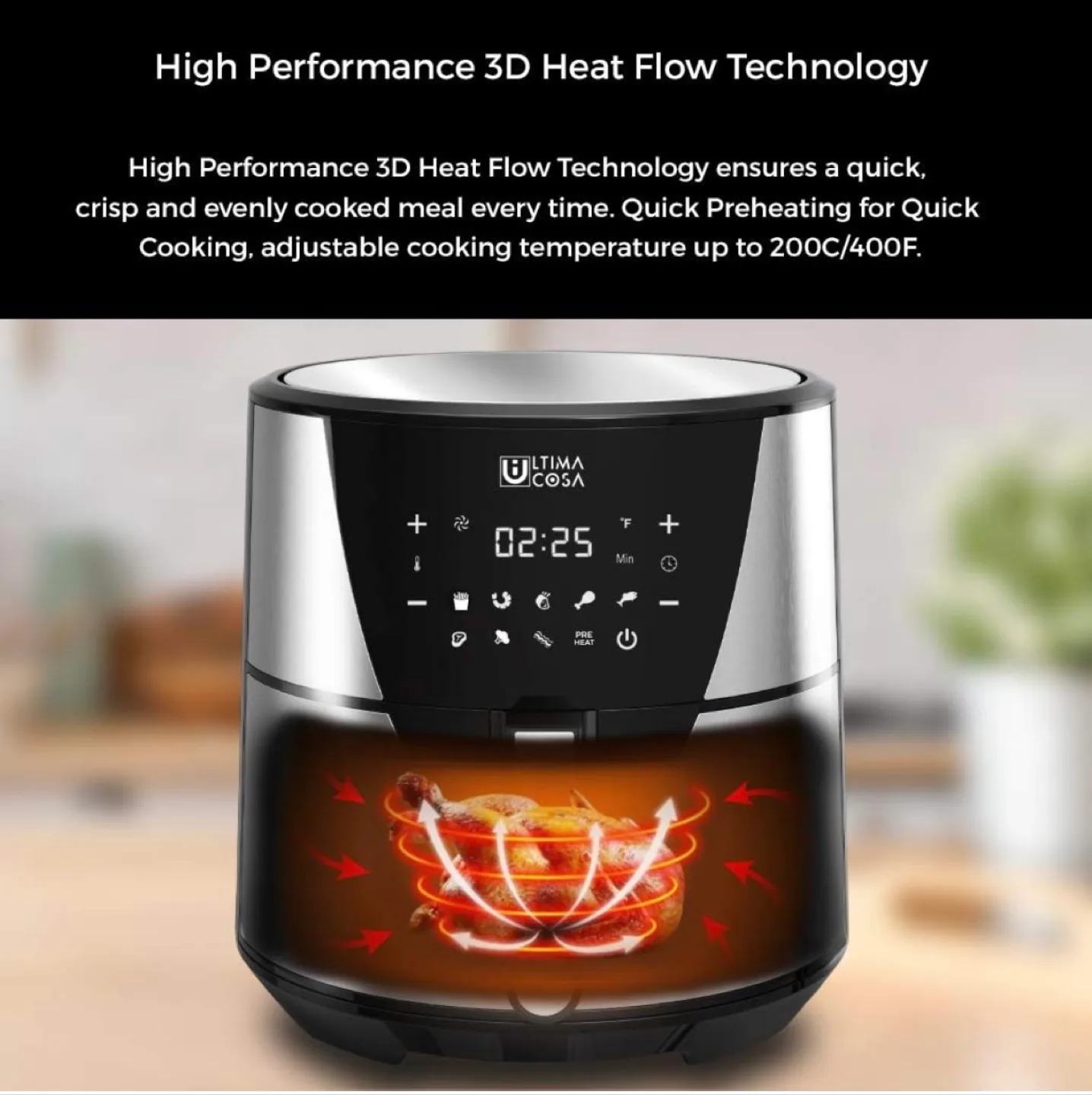 Ultima Cosa Presto Luxe Grande 8L Air Fryer-BRAND NEW IN BOX image indicator(3)