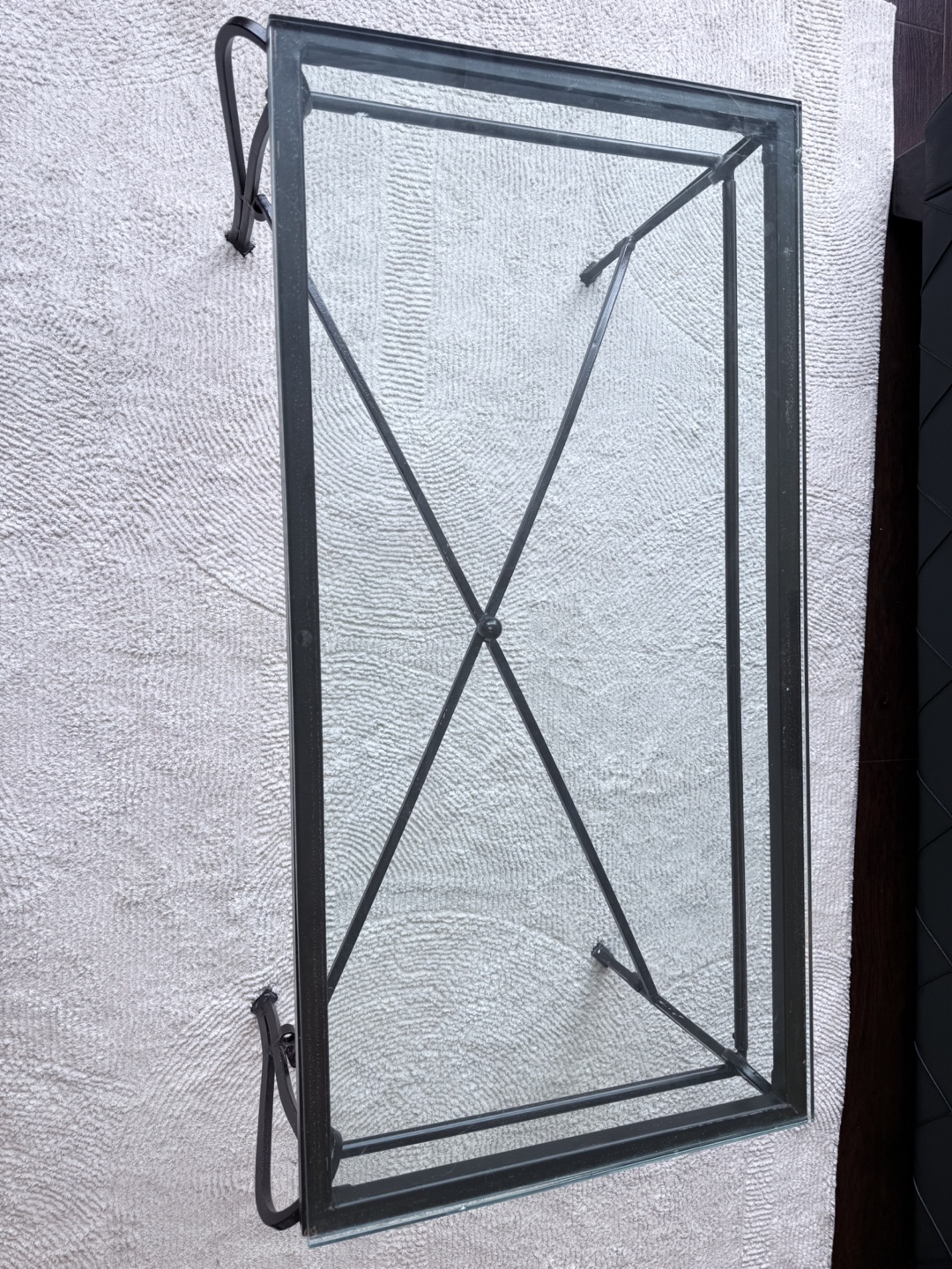 Glass Coffee Table with Metal Frame