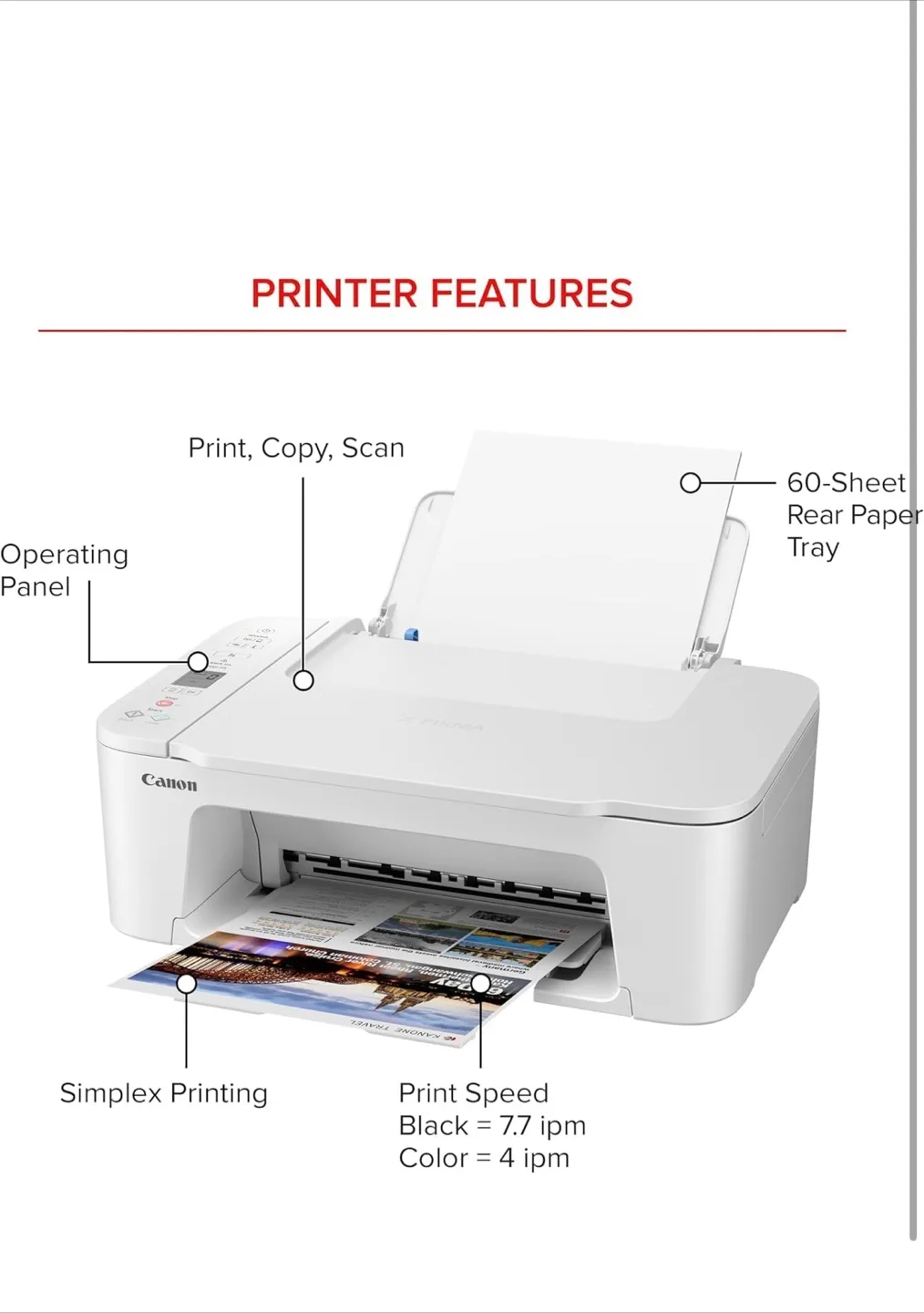 Canon PIXMA TS3720 White Printer - New in Box! image indicator(3)