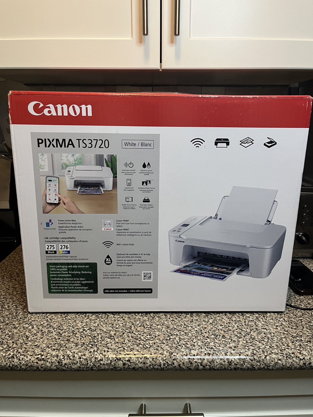 Canon PIXMA TS3720 White Printer - New in Box!
