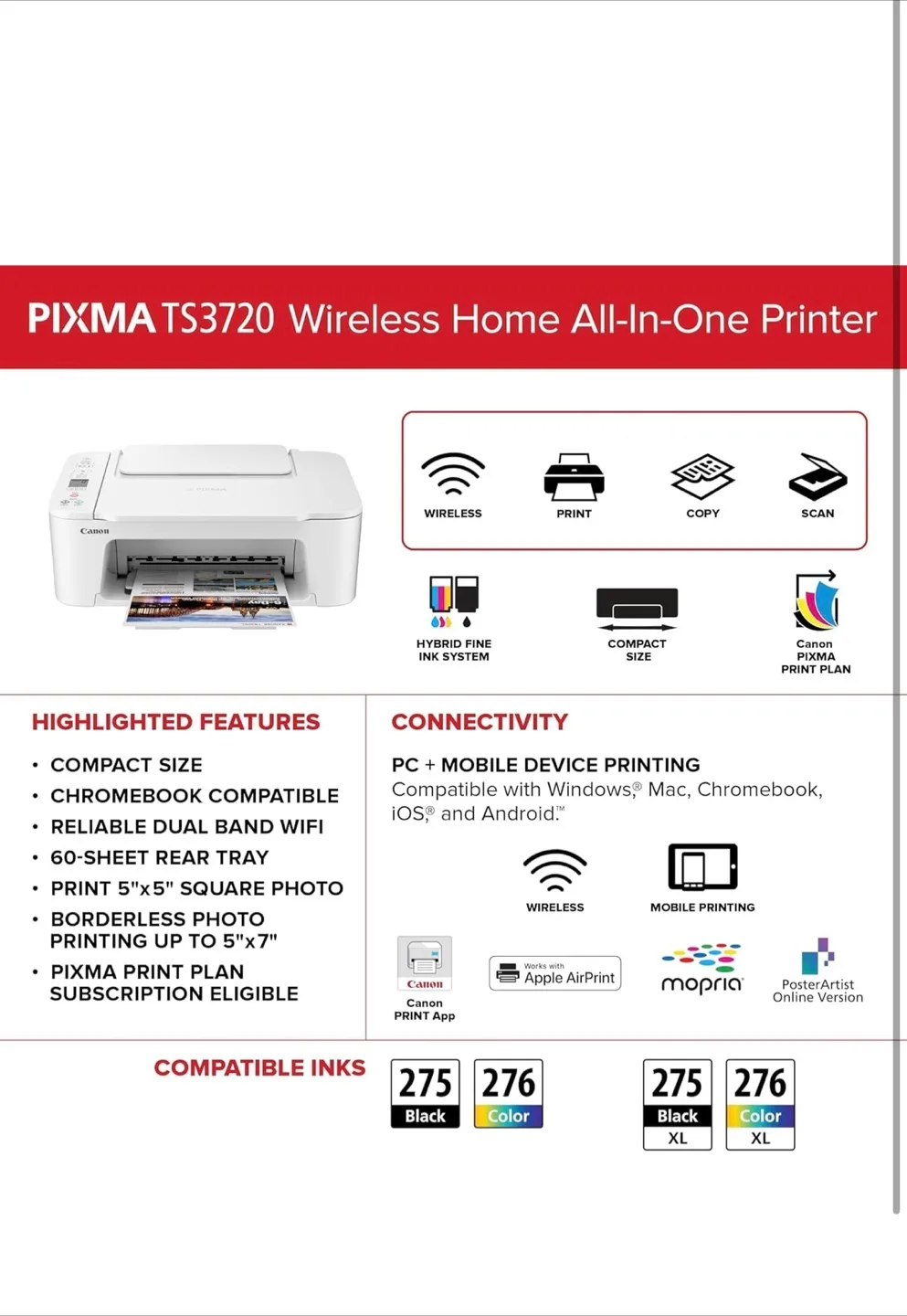 Canon PIXMA TS3720 White Printer - New in Box! image indicator(7)