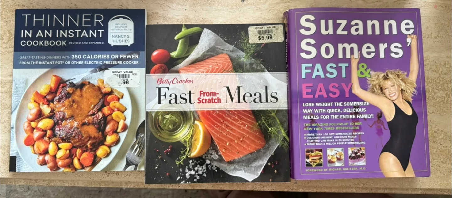 Cookbooks: Thinner in an Instant, Betty Crocker, Suzanne Somers thumbnail