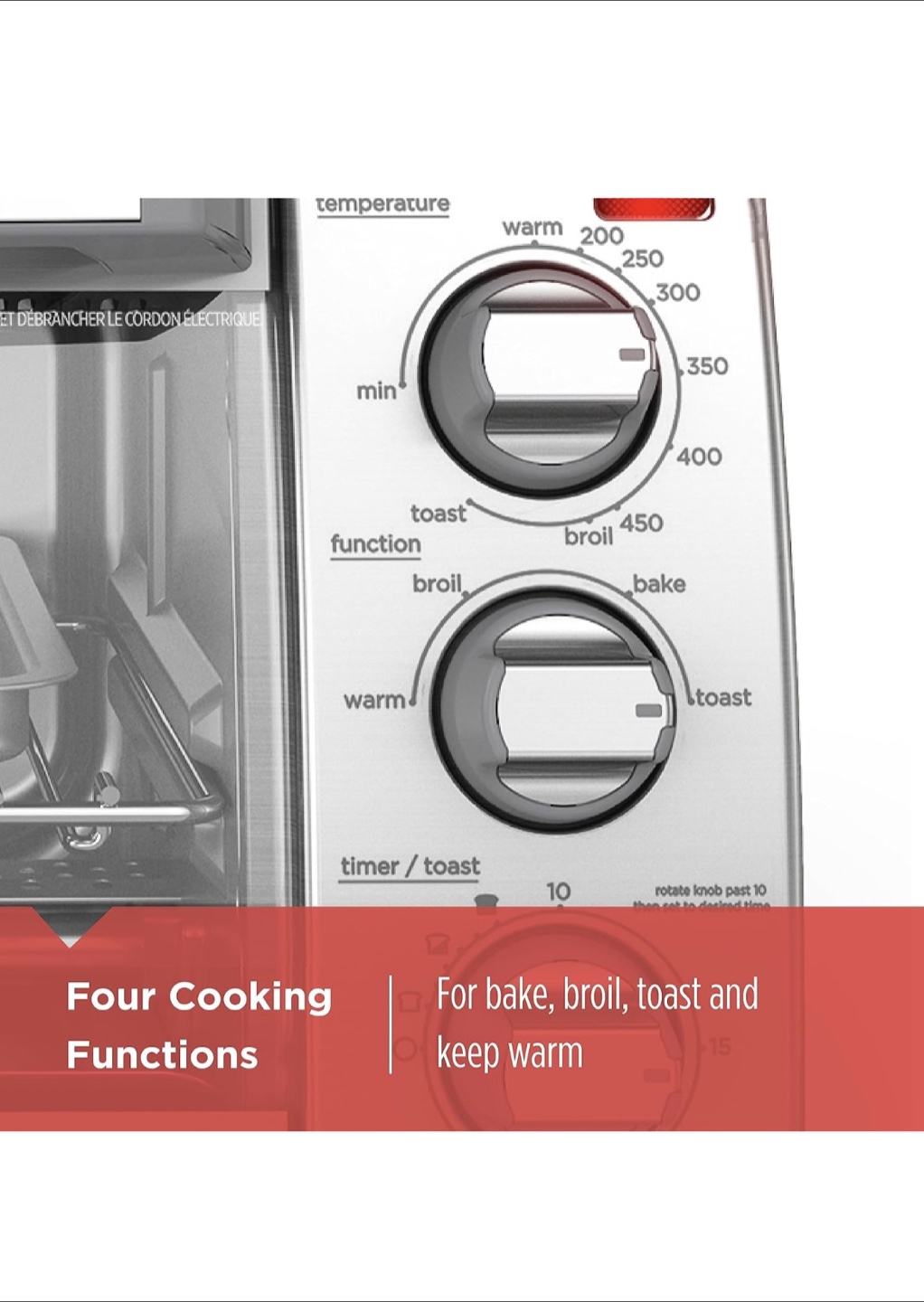 BRAND NEW-Black+Decker 4-Slice Toaster Oven - Silver - photo 5