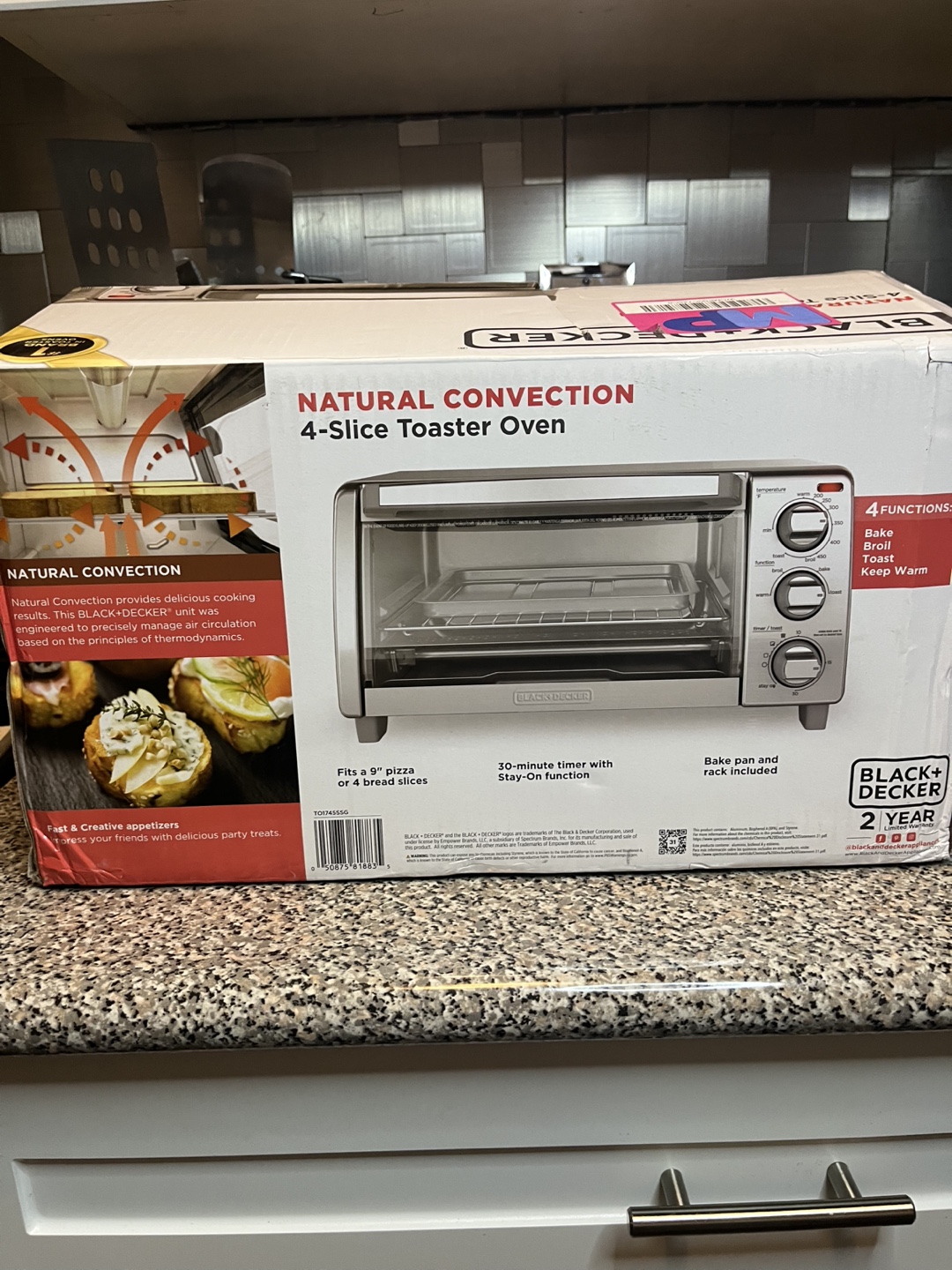 BRAND NEW-Black+Decker 4-Slice Toaster Oven - Silver