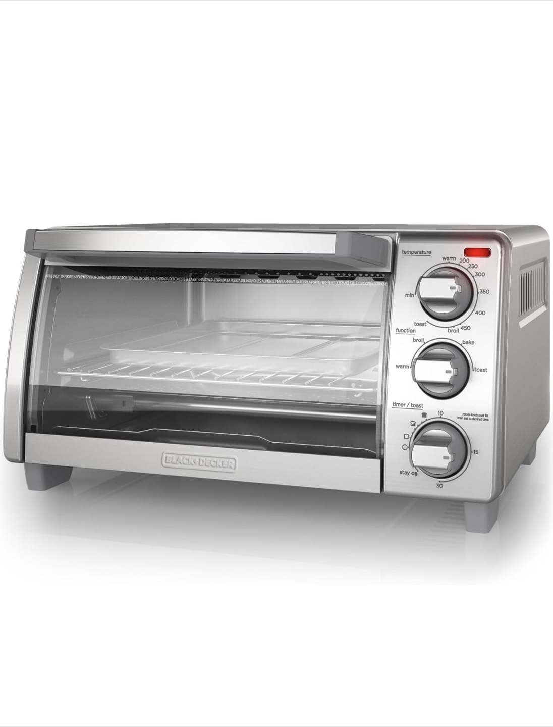 BRAND NEW-Black+Decker 4-Slice Toaster Oven - Silver - photo 2