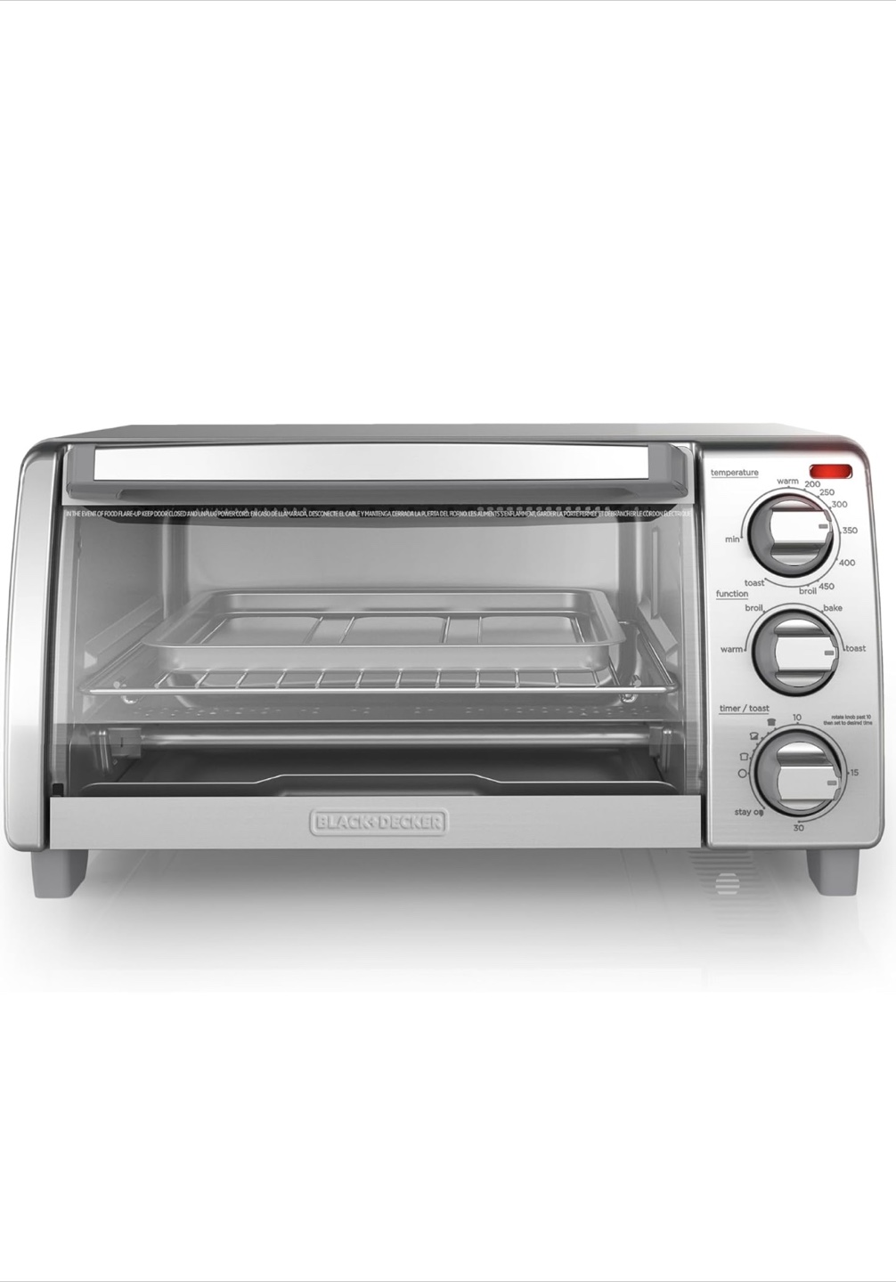 BRAND NEW-Black+Decker 4-Slice Toaster Oven - Silver - photo 4