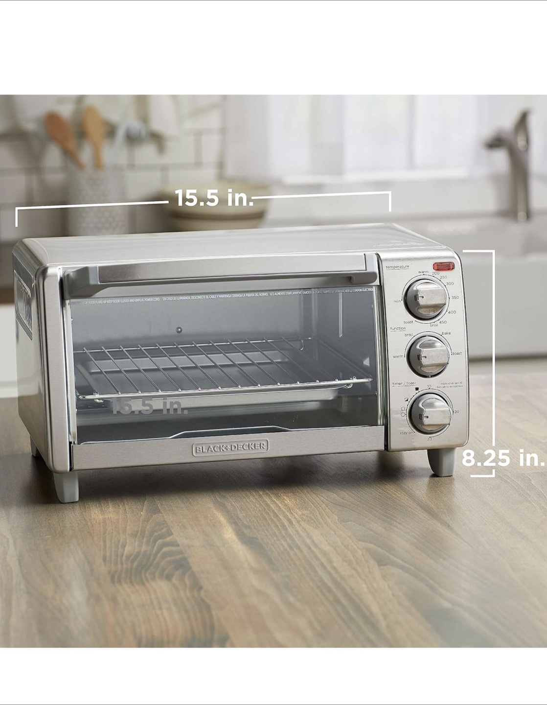 BRAND NEW-Black+Decker 4-Slice Toaster Oven - Silver - photo 3