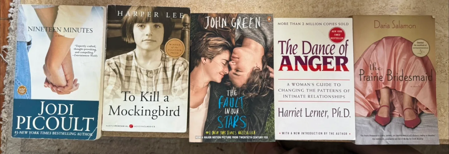 Assorted Novels: Jodi Picoult, Harper Lee, John Green + thumbnail