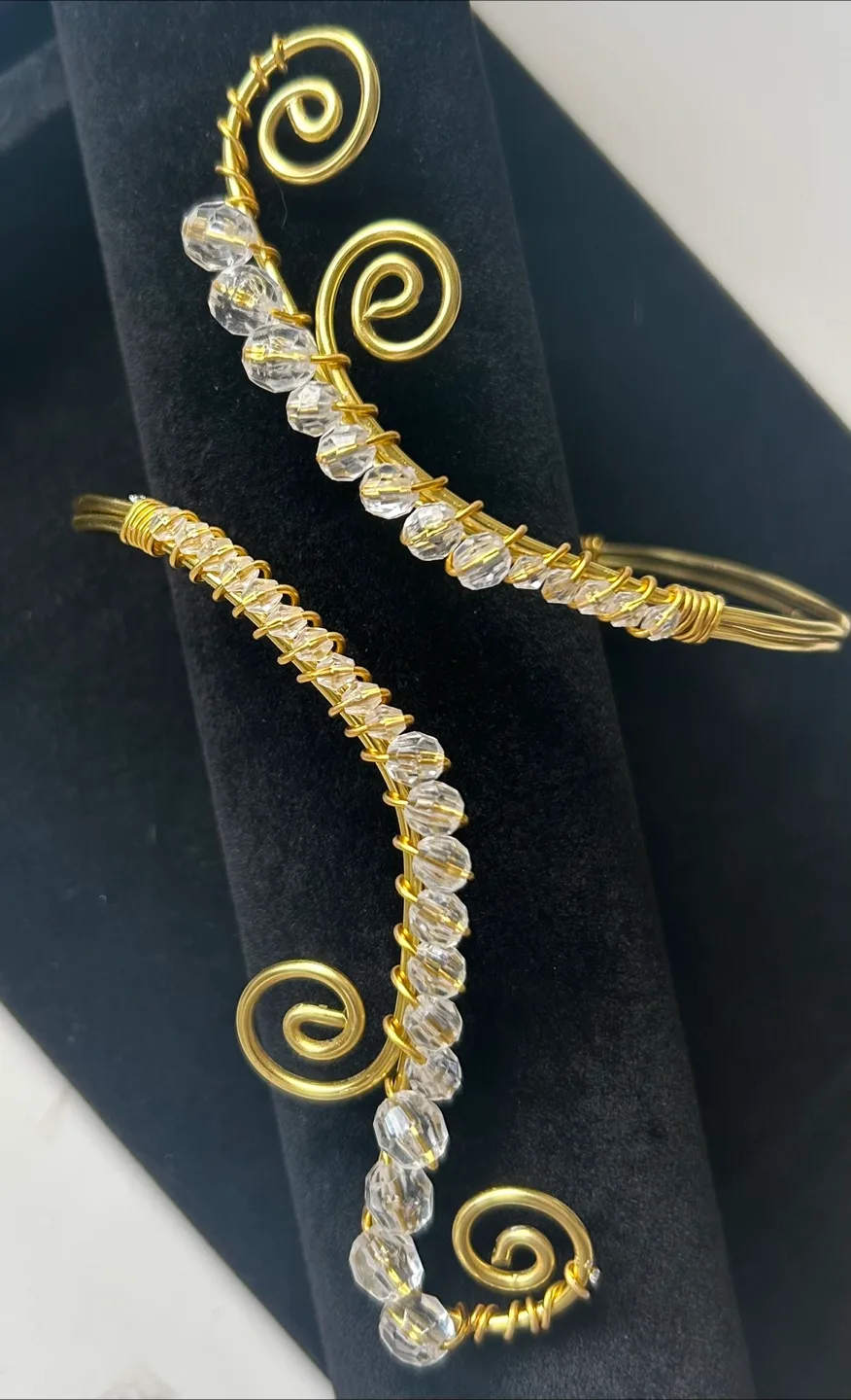 Handmade Gold Tone Upper Arm Cuff image indicator(2)