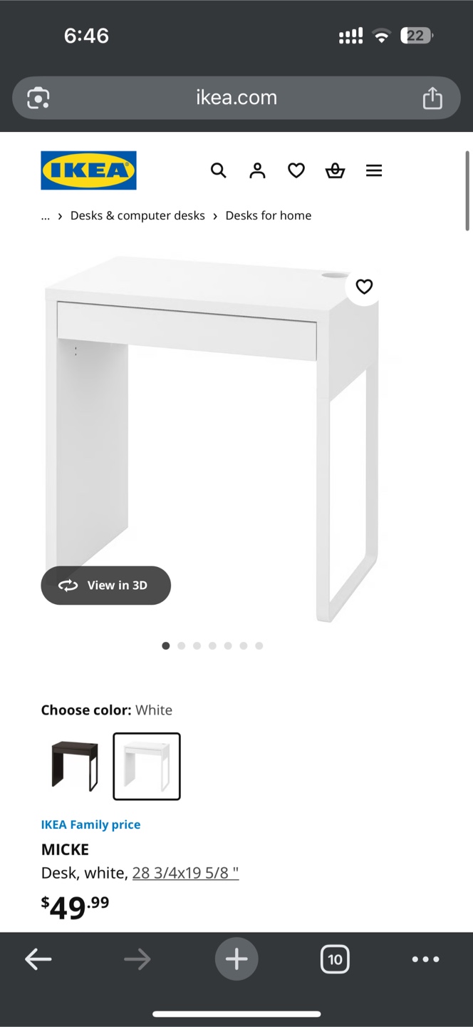 IKEA MICKE White Desk - photo 3