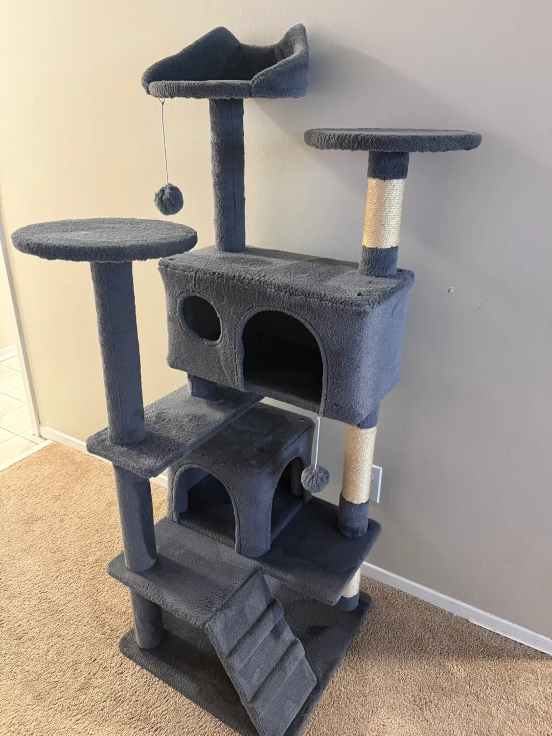 Grey Cat Tree with Scratching Posts image indicator(2)