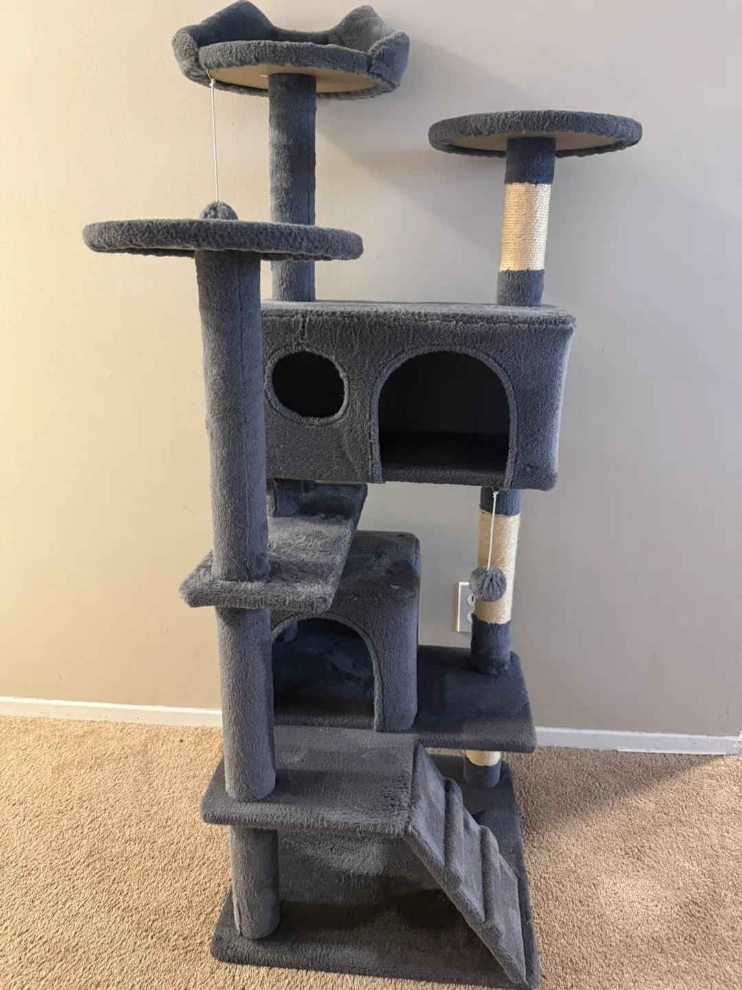 Grey Cat Tree with Scratching Posts thumbnail