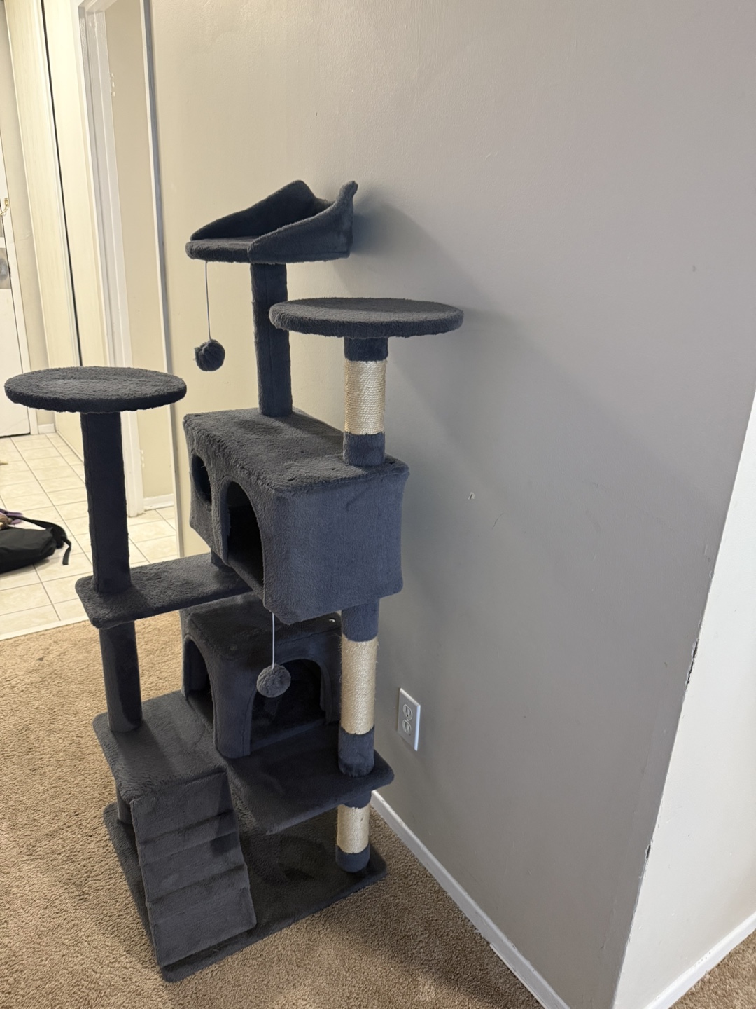 Grey Cat Tree with Scratching Posts - photo 4