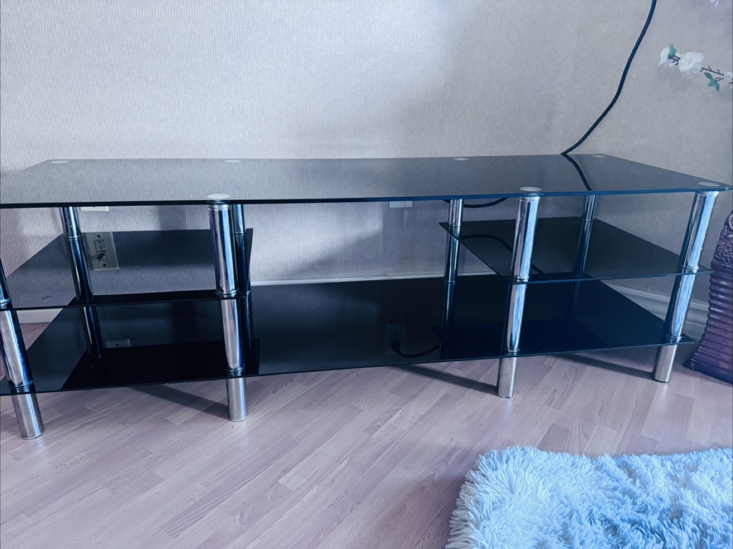 Black Glass TV Stand - photo 2