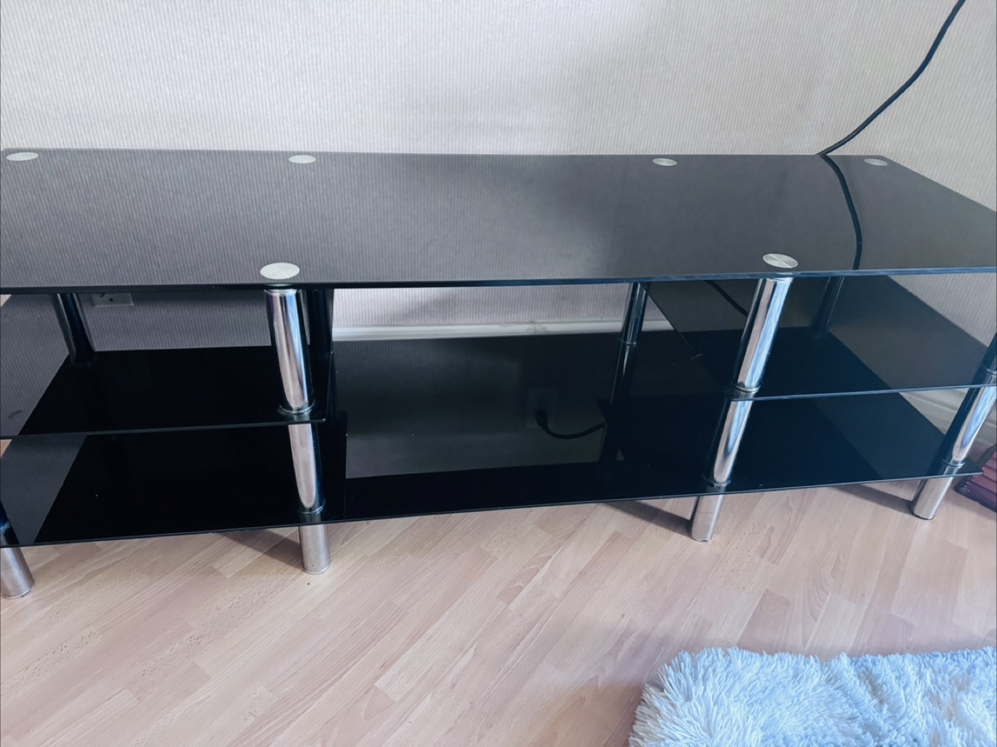 Black Glass TV Stand