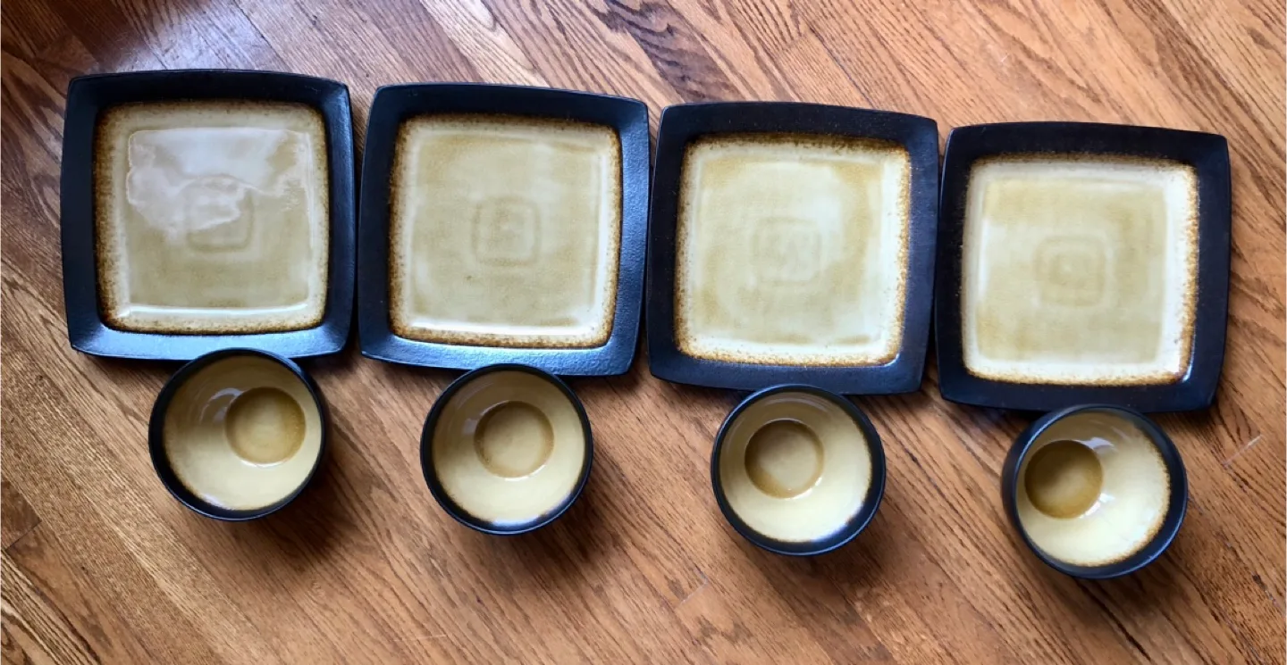 Square Dinner Plates & Bowls - 4 Sets thumbnail