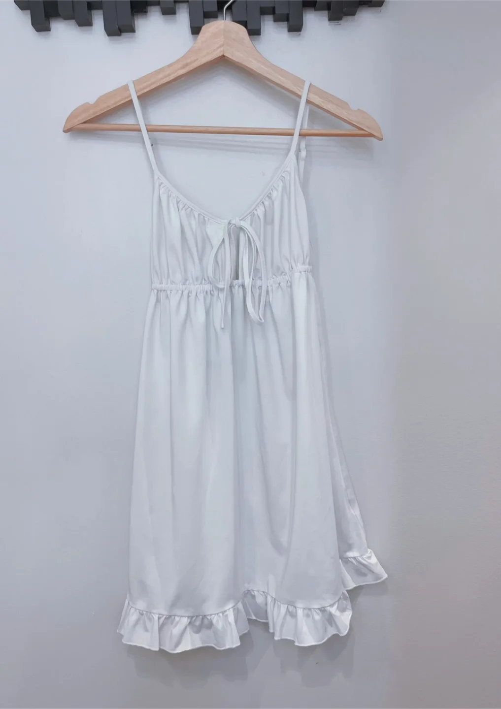 Brand New White Ruffle Trim Cami Dress-Size XS thumbnail