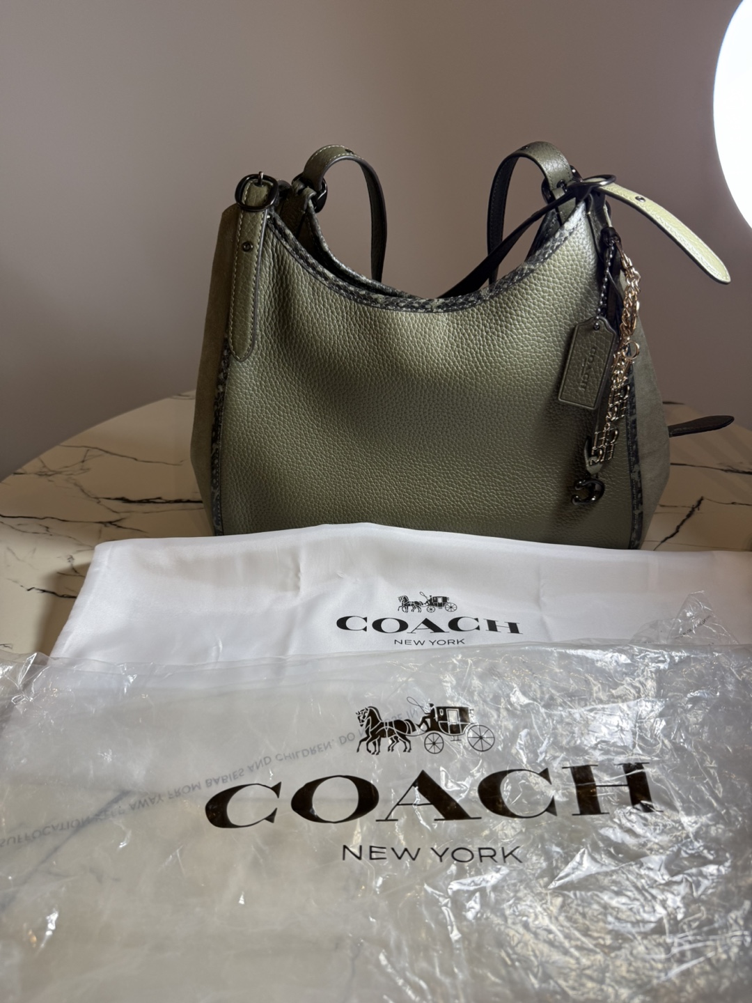 Coach Lori Shoulder Bag with Snakeskin Detail – New Without Tags - photo 4