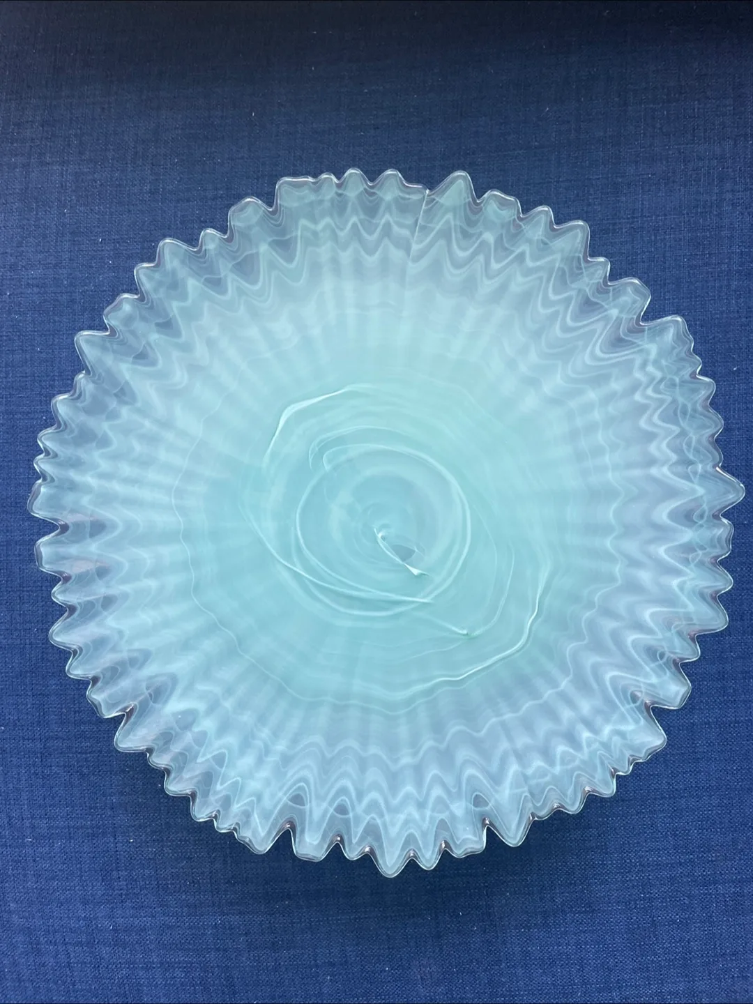 Vintage Light Blue Glass Cake Stand thumbnail