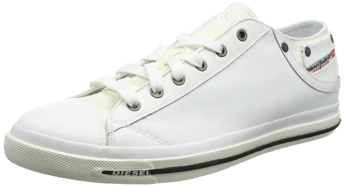 Diesel White Leather Sneakers - size 6.5 thumbnail