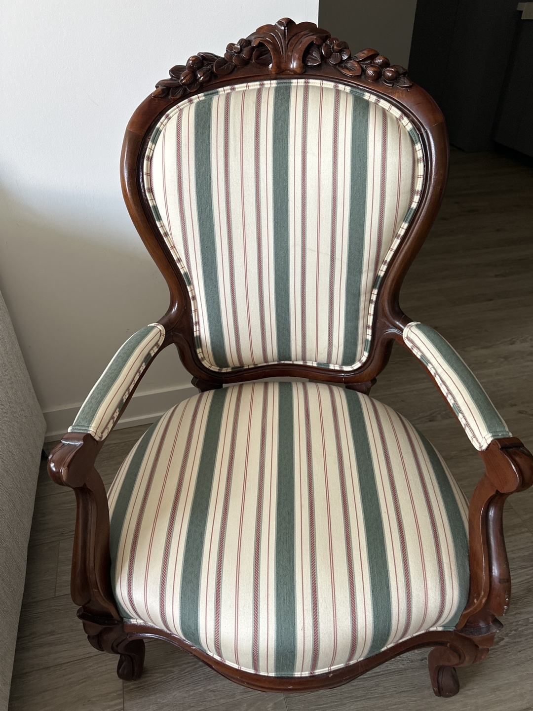 Antique Striped Accent Chair - photo 3